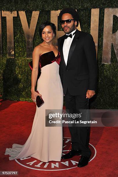 Actress Zoe Kravitz and Musician/Father Lenny Kravitz arrive at the 2010 Vanity Fair Oscar Party hosted by Graydon Carter held at Sunset Tower on...