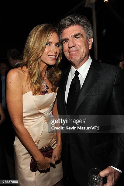 Kathy Freston and Tom Freston attends the 2010 Vanity Fair Oscar Party hosted by Graydon Carter at the Sunset Tower Hotel on March 7, 2010 in West...