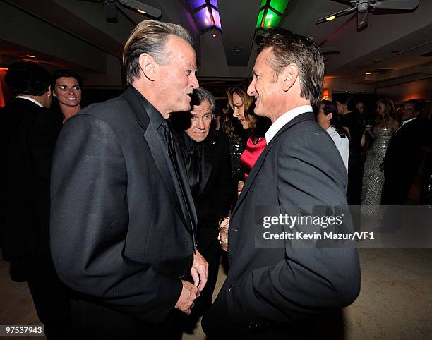 Peter Fonda and Sean Penn attends the 2010 Vanity Fair Oscar Party hosted by Graydon Carter at the Sunset Tower Hotel on March 7, 2010 in West...