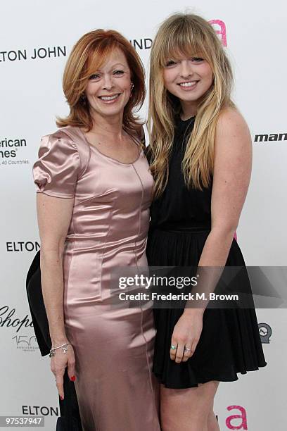 Actress Frances Fisher and Francesca Fisher-Eastwood arrive at the 18th annual Elton John AIDS Foundation's Oscar Viewing Party held at the Pacific...