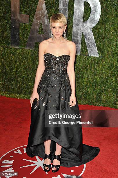 Actress Carey Mulligan arrives at the 2010 Vanity Fair Oscar Party hosted by Graydon Carter held at Sunset Tower on March 7, 2010 in West Hollywood,...