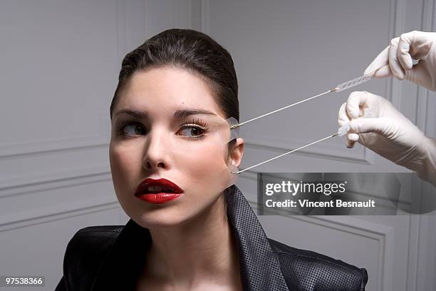 luxurious woman and plastic surgery moment - chirurgia estetica donna foto e immagini stock
