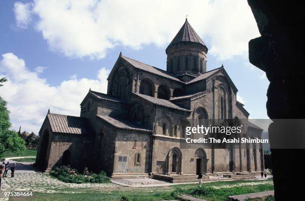 Sveti Tskhoveli Church is seen on June 2, 1988 in Mtskheta, Georgia, Soviet Union.