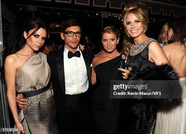 Victoria Beckham, Ken Paves, Jessica Simpson and Heidi Klum attends the 2010 Vanity Fair Oscar Party hosted by Graydon Carter at the Sunset Tower...