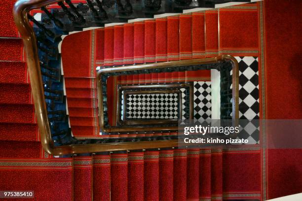 down the stairs - red carpet stairs stock pictures, royalty-free photos & images