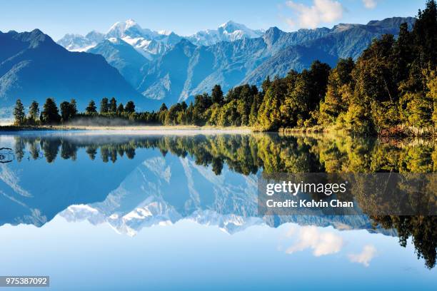 lake matherson - fox glacier stock pictures, royalty-free photos & images