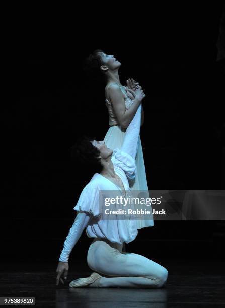 Nao Sakuma as Juliet and Yasuo Atsuji as Romeo in Birmingham Royal Ballet's production of Kenneth MacMillan's Romeo and Juliet at Sadler's Wells...