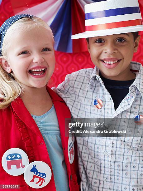 children at election time - ass six stock pictures, royalty-free photos & images