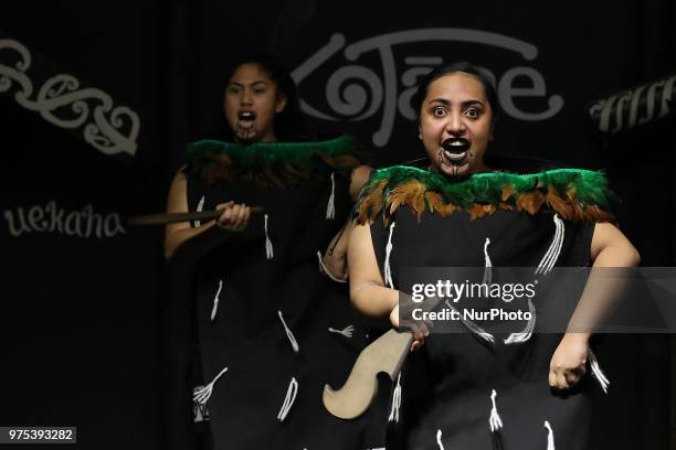 Traditional Maori dancers perform to celebrate Matariki at Willowbank Wildlife Reserve in Christchurch, New Zealand on June 15, 2018. Matariki...