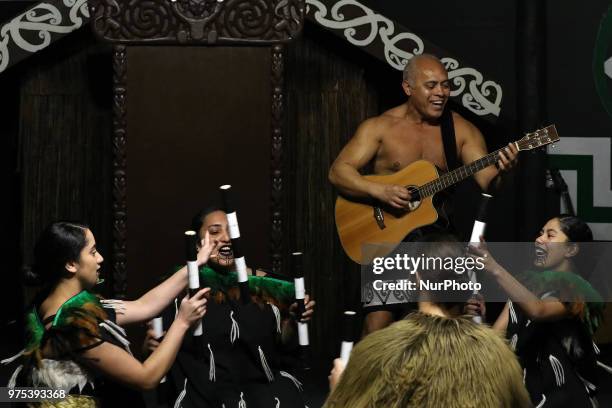 Traditional Maori dancers perform to celebrate Matariki at Willowbank Wildlife Reserve in Christchurch, New Zealand on June 15, 2018. Matariki...