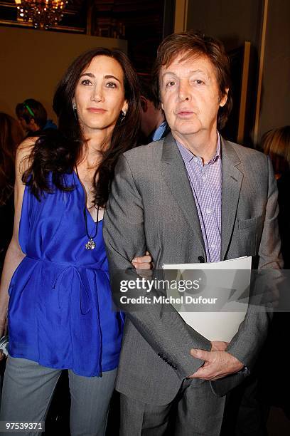 Nancy Shevell and Sir Paul McCartney attend the Stella McCartney Ready to Wear show as part of the Paris Womenswear Fashion Week Fall/Winter 2011 at...