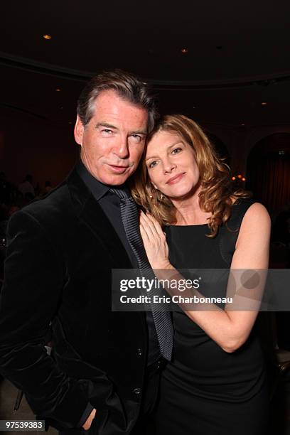 Pierce Brosnan and Rene Russo at Peace Over Violence 38th Annual Humanitarian Awards on November 06, 2009 at the Beverly Hills Hotel in Beverly...