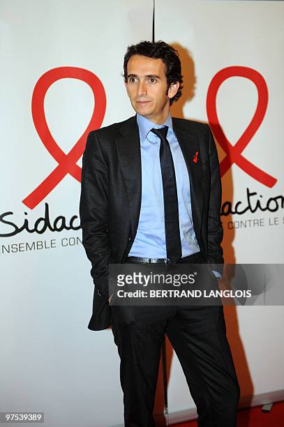 Europe 1 president Alexandre Bompard poses as he arrives on March 3, 2010 in Paris to launch the 16th edition of French Sidaction, an AIDS awareness...
