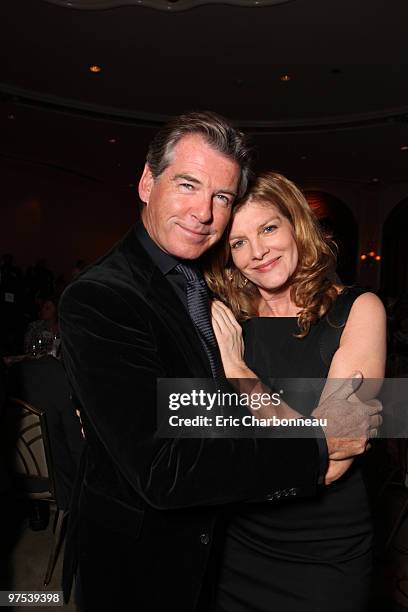 Pierce Brosnan and Rene Russo at Peace Over Violence 38th Annual Humanitarian Awards on November 06, 2009 at the Beverly Hills Hotel in Beverly...