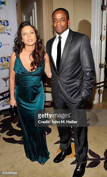 Actors Nicole Lyn and Dule Hill attend the 20th Annual Night of 100 Stars Oscar Gala in the Crystal Ballroom at the Beverly Hills Hotel on March 7,...