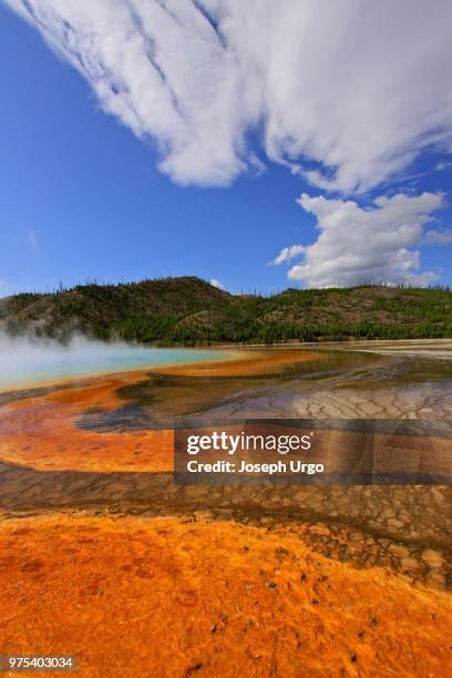 grand prismatic pool, yellowstone national park, wyoming, usa - midway geyser basin stock pictures, royalty-free photos & images