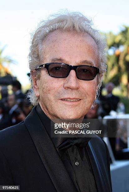 Canadian composer and producer Luc Plamondon poses upon arriving at the Festival Palace to attend the premiere of US director Sofia Coppola's film...
