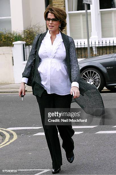 Natasha Kaplinsky sighted leaving her home and heading to work on March 8, 2010 in London, England.