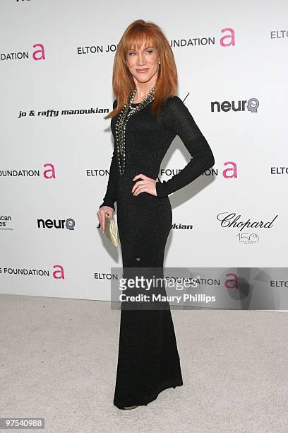 Actress Kathy Griffin arrives at the 18th annual Elton John AIDS Foundation Oscar Party held at Pacific Design Center on March 7, 2010 in West...