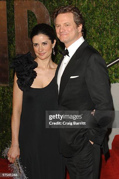 Actor Actor Colin Firth and wife Livia Giuggioli arrive at the 2010 Vanity Fair Oscar Party hosted by Graydon Carter held at Sunset Tower on March 7,...