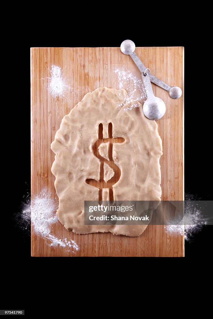 Dollar Sign Cut-Out of Dough