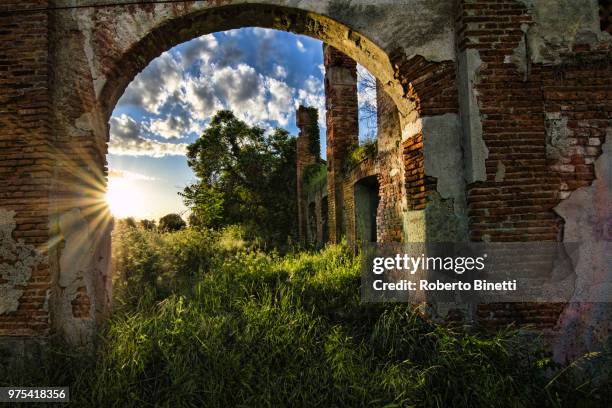 the old abandoned farmhouse - binetti stock pictures, royalty-free photos & images