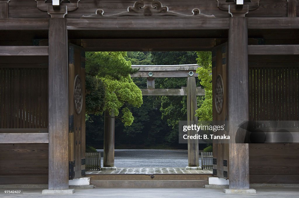 Torii Gate at Meiji Shrine in Tokyo