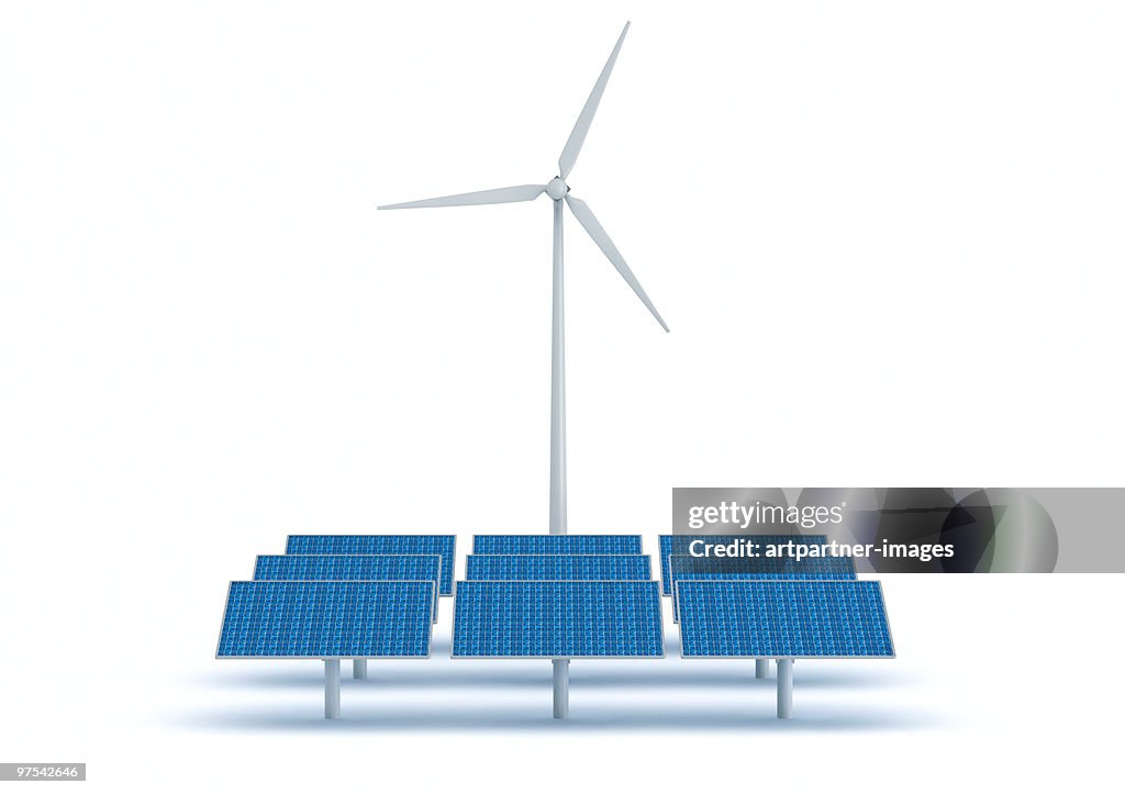 Solar Energy Panels and a wind power generator