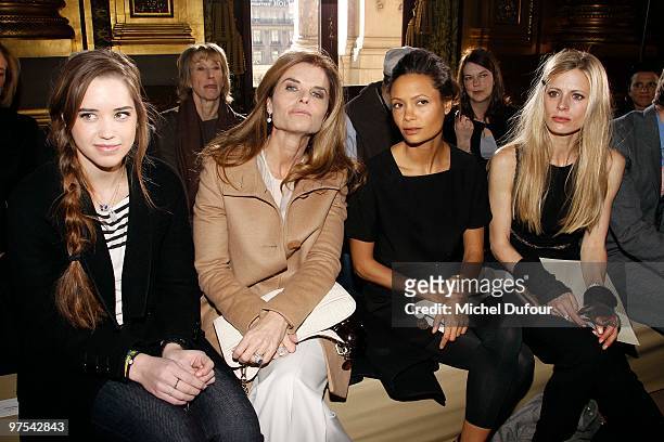 Christina Schwarzenegger, Maria Shriver, Thandie Newton and Laura Bailey attend the Stella McCartney Ready to Wear show as part of the Paris...