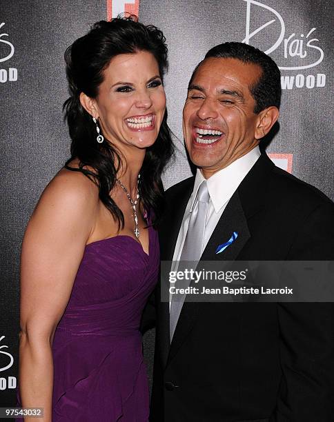 Mayor Antonio Villaraigosa and Lu Parker attend the E! Oscar viewing and after party at Drai's Hollywood on March 7, 2010 in Hollywood, California.