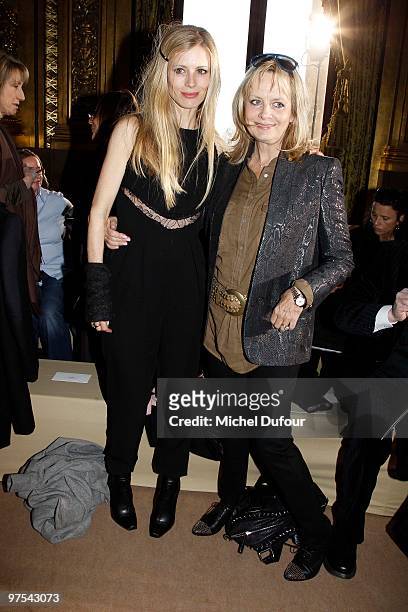 Laura Bailey and Twiggy attend the Stella McCartney Ready to Wear show as part of the Paris Womenswear Fashion Week Fall/Winter 2011 at Opera Garnier...
