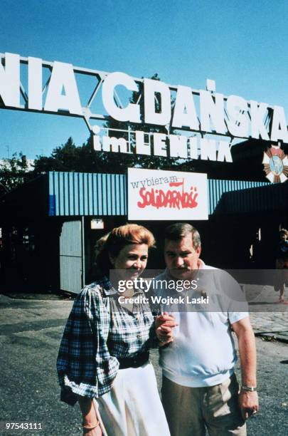 Barbara Piasecka Johnson, Polish born humanitarian, philanthropist, art connoisseur and collector, wife of the of John Seward Johnson, with Lech...