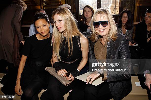 Thandie Newton, Laura Bailey and Twiggy attends the Stella McCartney Ready to Wear show as part of the Paris Womenswear Fashion Week Fall/Winter 2011...