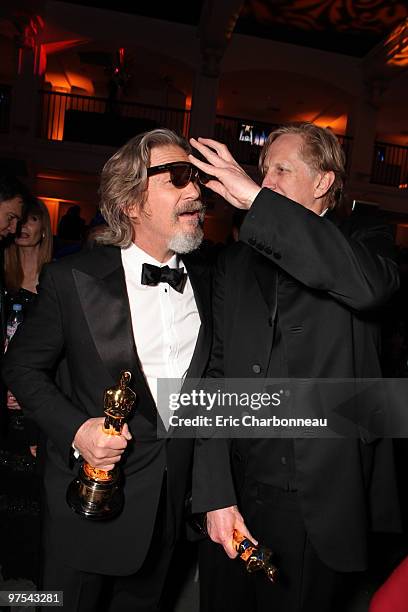 Jeff Bridges and T-Bone Burnett at 20th Century Fox - Fox Searchlight Pictures Oscar Party on March 07, 2010 at Boulevard 3 in Hollywood, California.