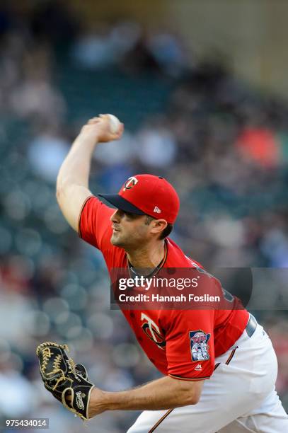 Matt Magill of the Minnesota Twins delivers a pitch against the Chicago White Sox during game two of a doubleheader on June 5, 2018 at Target Field...