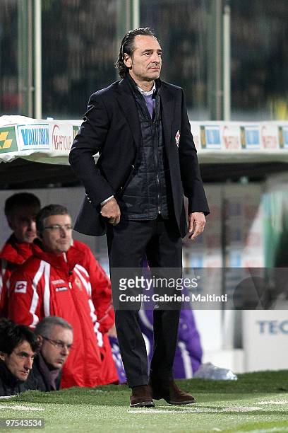 Fiorentina head coach Cesare Prandelli looks during the Serie A match between at ACF Fiorentina and Juventus FC at Stadio Artemio Franchi on March 6,...