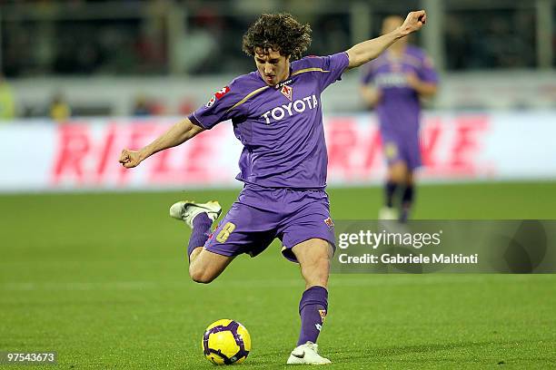 Stevan Jovetic of ACF Fiorentina in action during the Serie A match between at ACF Fiorentina and Juventus FC at Stadio Artemio Franchi on March 6,...