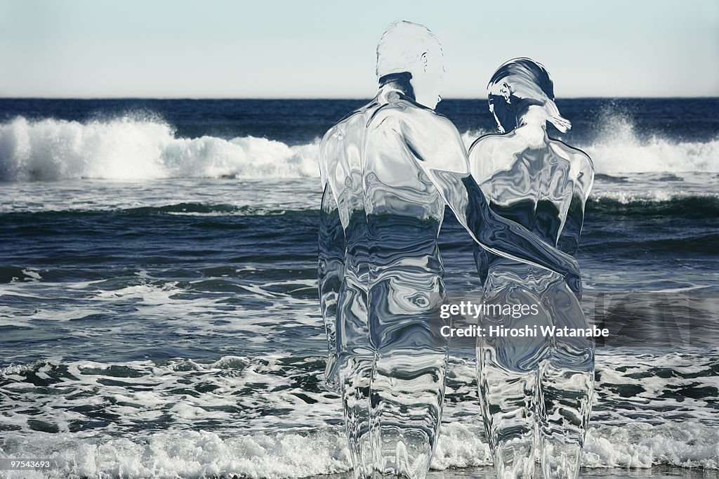 Invisible couple on the beach