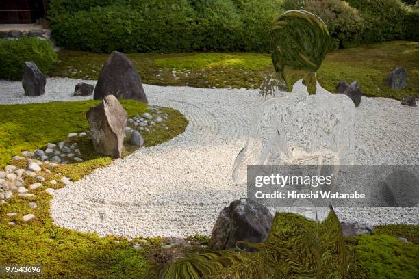 invisible woman meditating in rock garden - rock garden stock pictures, royalty-free photos & images