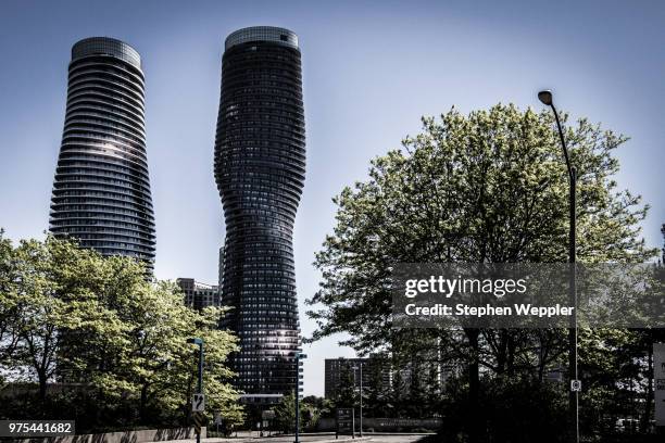 absolute towers, mississauga, ontario-1 - mississauga stock pictures, royalty-free photos & images