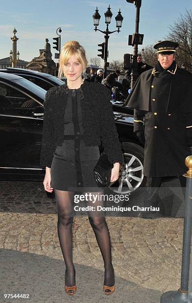 Melanie Laurent attends the Balenciaga Ready to Wear show as part of the Paris Womenswear Fashion Week Fall/Winter 2011 at Hotel Crillon on March 4,...