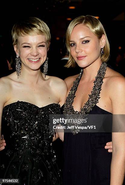 Actresses Carey Mulligan and Abbie Cornish attend the 2010 Vanity Fair Oscar Party hosted by Graydon Carter at the Sunset Tower Hotel on March 7,...