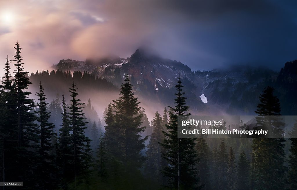 Mount rainier park, morning storm