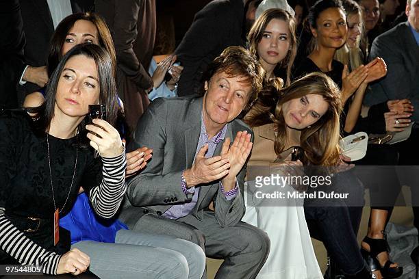 Nancy Shever, Sir Paul McCartney, Maria Shriverand her daughter Christina Schwarzenegger and Thandie Newton attend the Stella McCartney Ready to Wear...