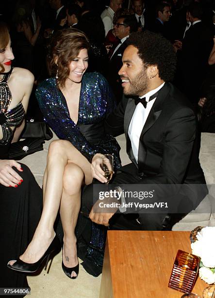 Actor Marisa Tomei and musician Lenny Kravitz attend the 2010 Vanity Fair Oscar Party hosted by Graydon Carter at the Sunset Tower Hotel on March 7,...