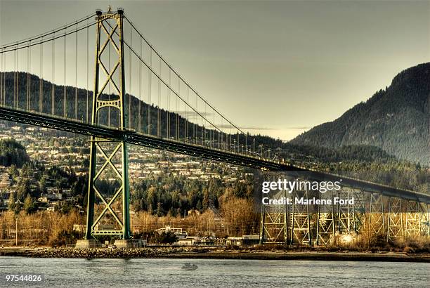 lions gate bridge - suspension bridge stock pictures, royalty-free photos & images