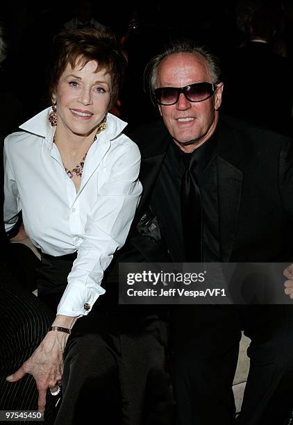 Actors Jane Fonda and Peter Fonda attends the 2010 Vanity Fair Oscar Party hosted by Graydon Carter at the Sunset Tower Hotel on March 7, 2010 in...