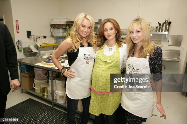 Tiffany Thornton, Alma Tarriba, and Meaghan Martin attend the Polkatots Cupcakes celebrity launch party honoring children from Camp Ronald McDonald,...