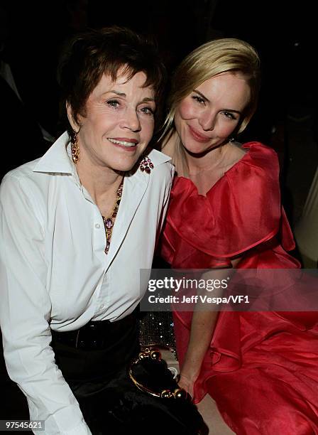 Actresses Jane Fonda and Kate Bosworth attend the 2010 Vanity Fair Oscar Party hosted by Graydon Carter at the Sunset Tower Hotel on March 7, 2010 in...