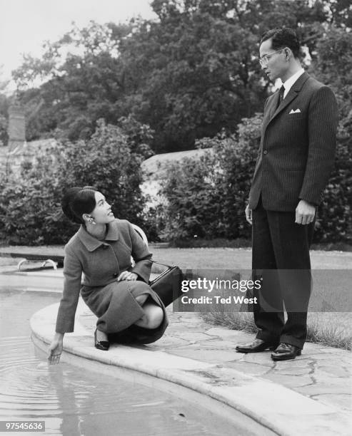 King Bhumibol and Queen Sirikit of Thailand bid farewell to King's Beeches, the house in Sunninghill, Berkshire, where they and their children have...